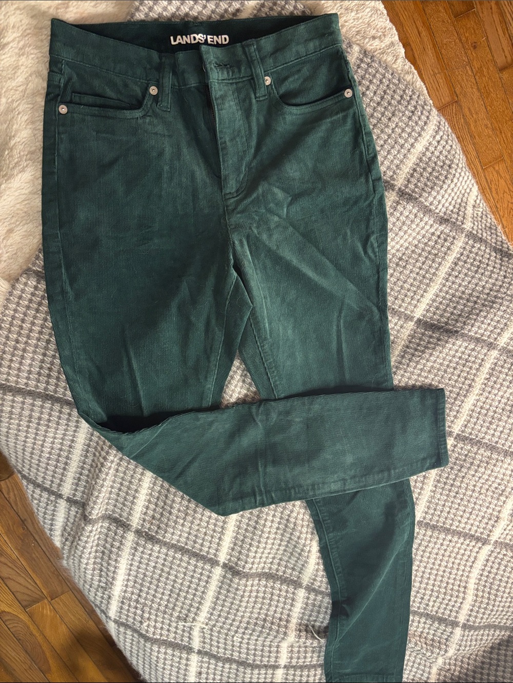 Lands' End Women's Dark Teal Skinny Corduroy Jeans